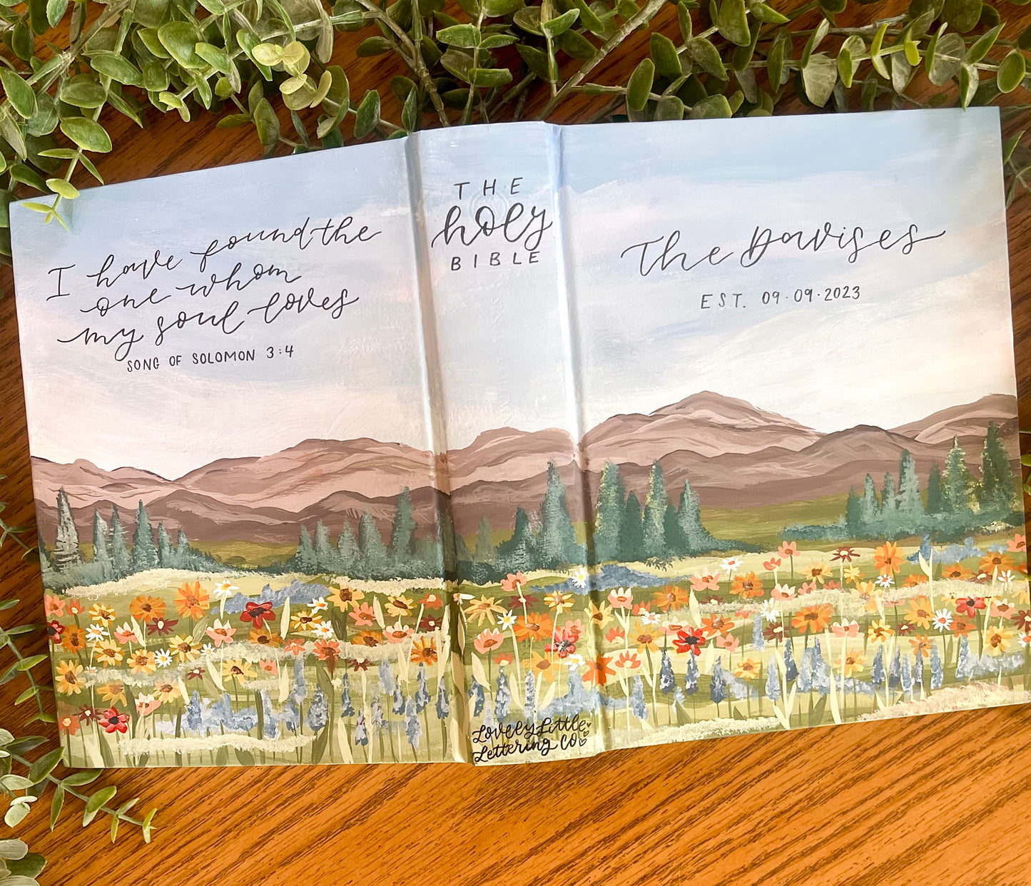 Custom Hand Painted Journaling Bible