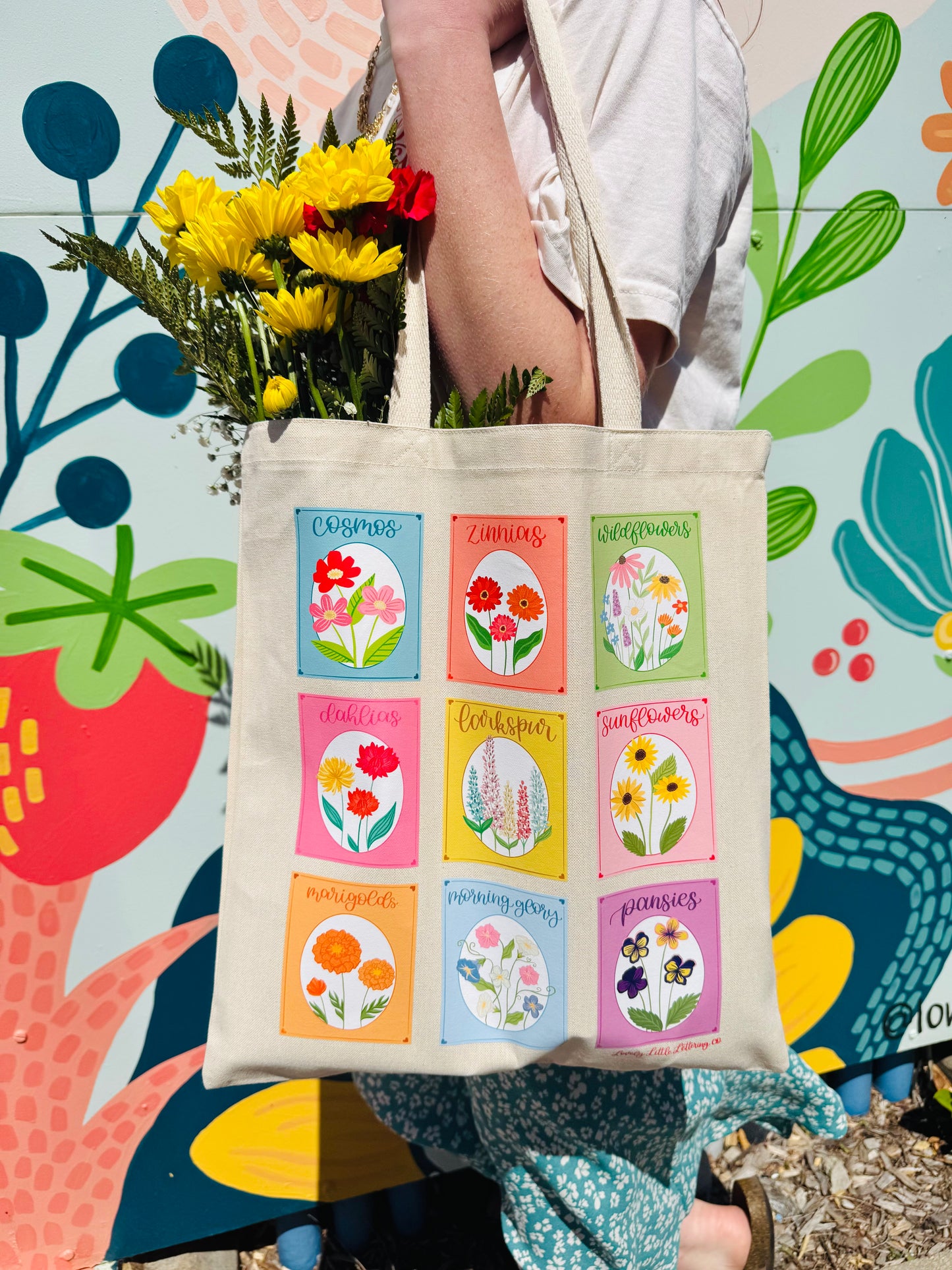 Flower Seeds Tote Bag