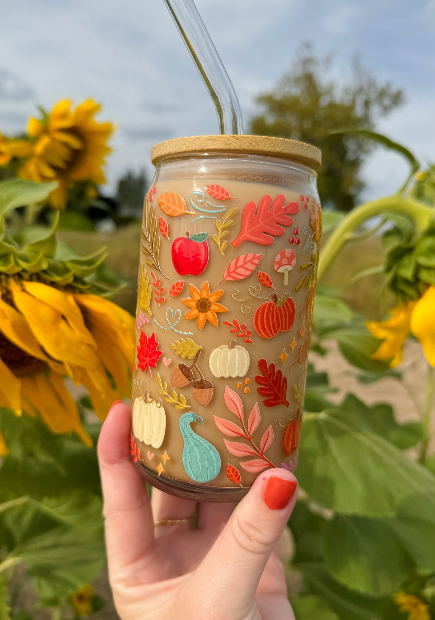 Pumpkin Spice Glass Cup