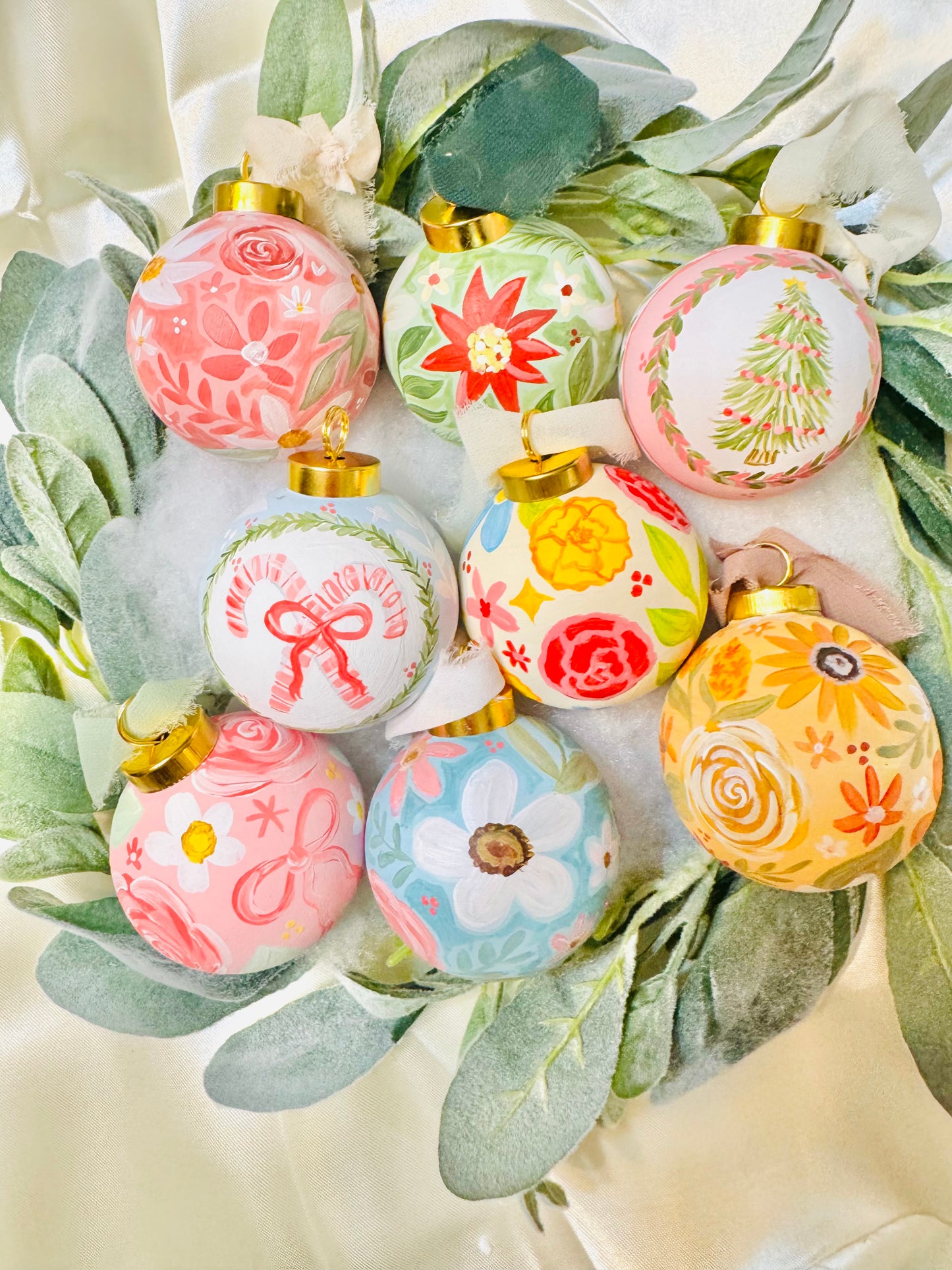 Hand Painted Ornament-Peppermint Theme