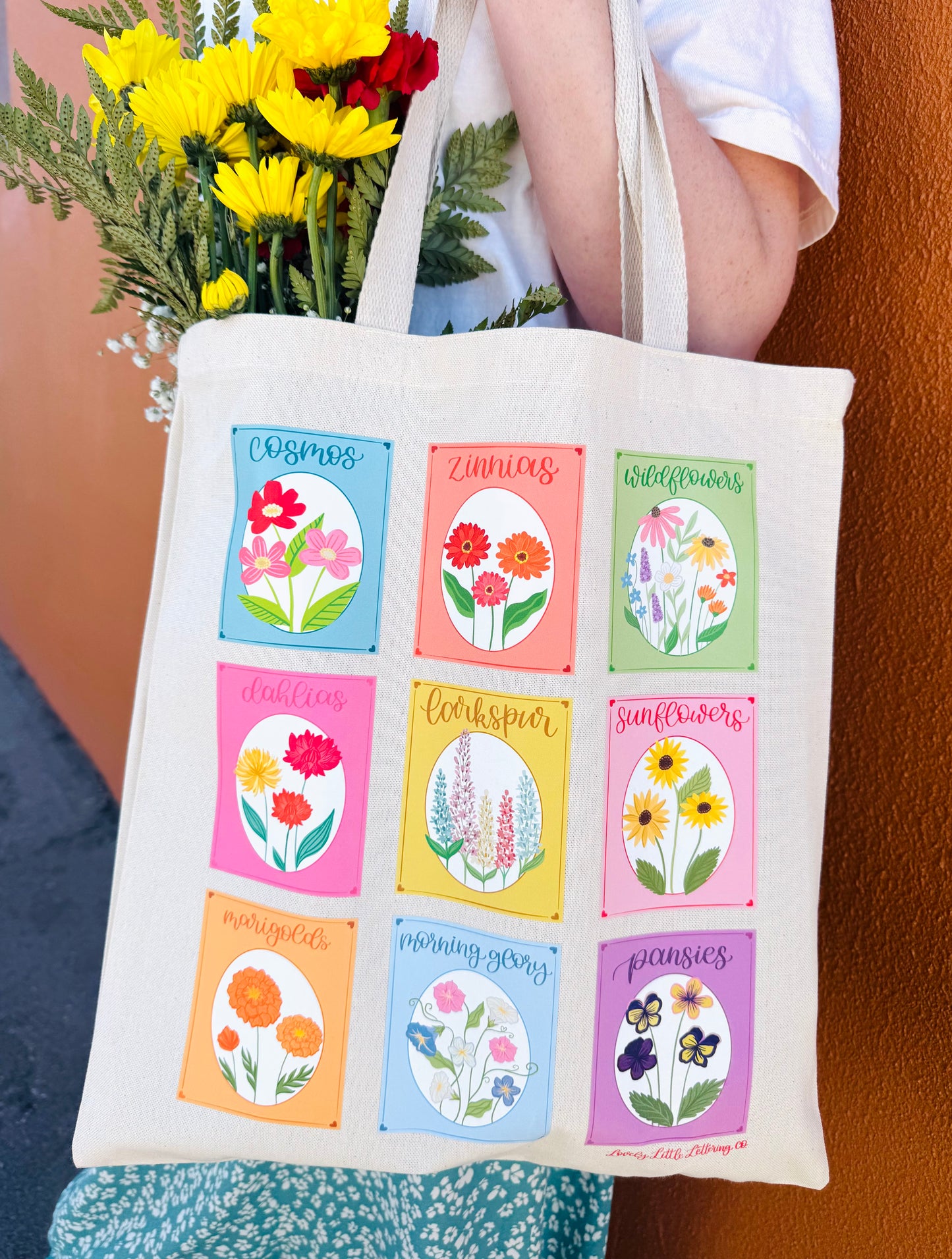Flower Seeds Tote Bag