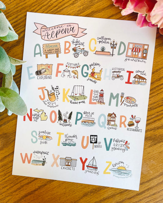 ABC's of Alpena Art Print