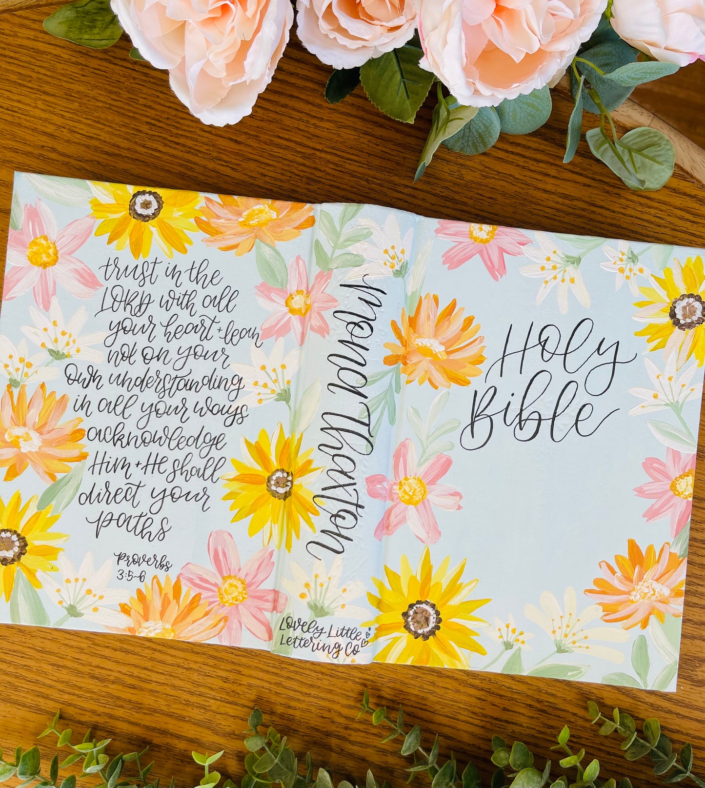 Custom Hand Painted Journaling Bible