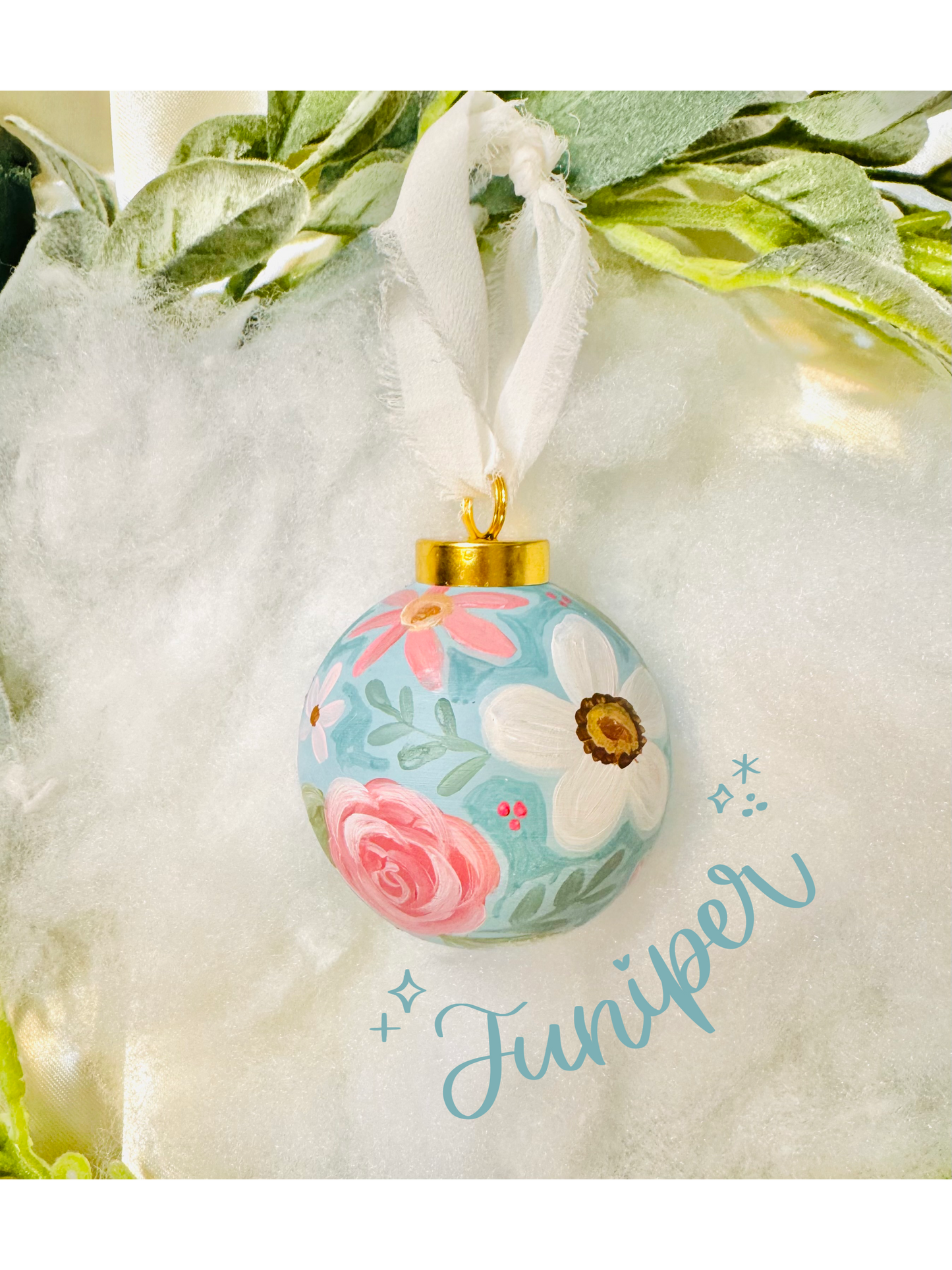 Hand Painted Ornament-Juniper Theme