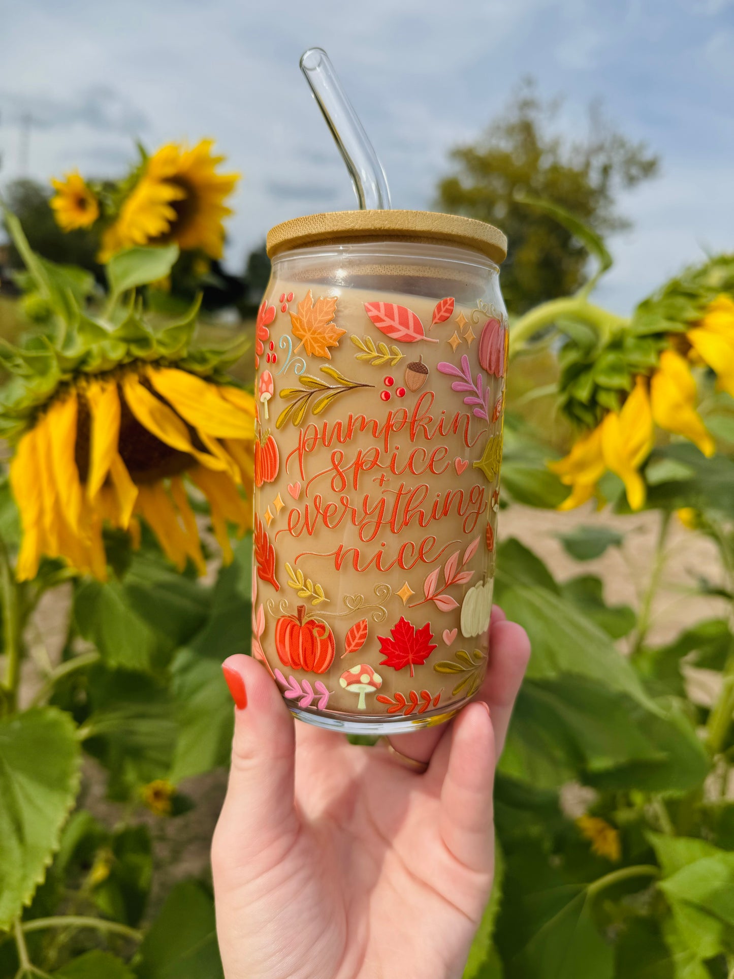 Pumpkin Spice Glass Cup