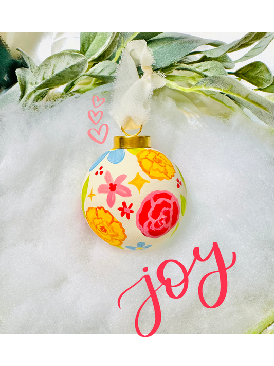 Hand Painted Ornament-Joy Theme