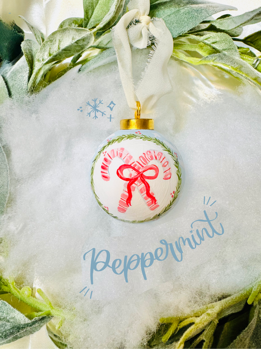 Hand Painted Ornament-Peppermint Theme