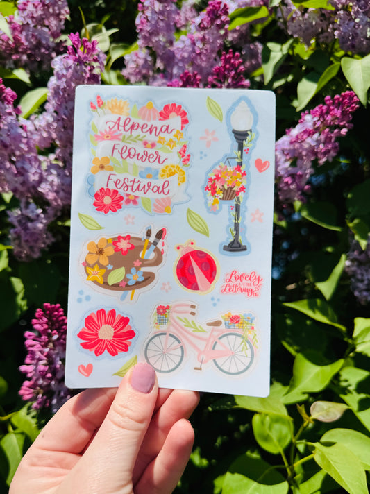 PREORDER-Alpena Flower Festival Sticker Sheet