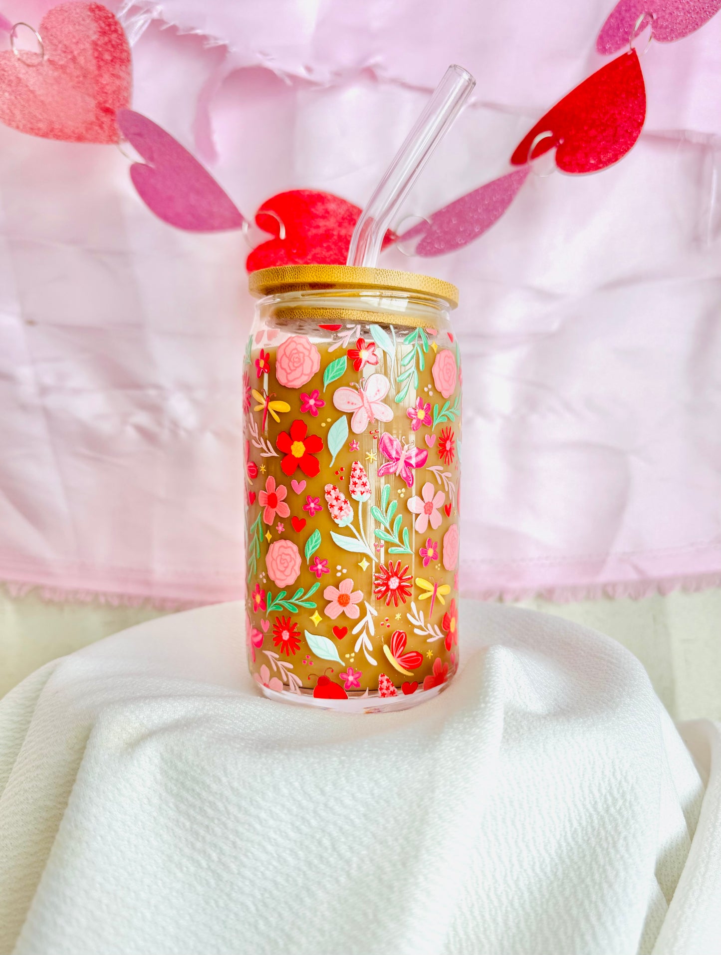 Butterfly Garden Glass Cup