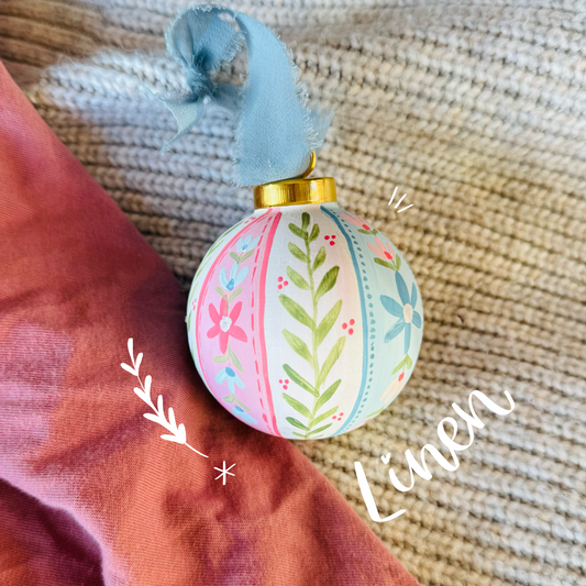 Hand Painted Ornament-Linen Theme